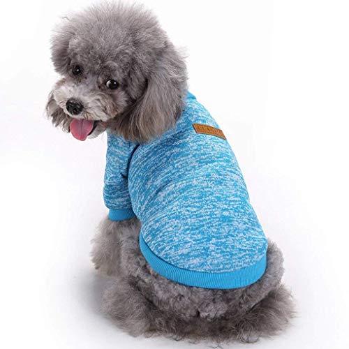 Bwealth Dog Clothes Soft Pet Apparel Thickening Fleece Shirt Warm Winter Knitwear Sweater for Small...