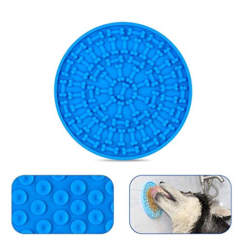 Esosy Dog Slow Dispensing Treater Mat Dog Lick pad Peanut Butter Lick mat for Pet Bathing, Grooming,...