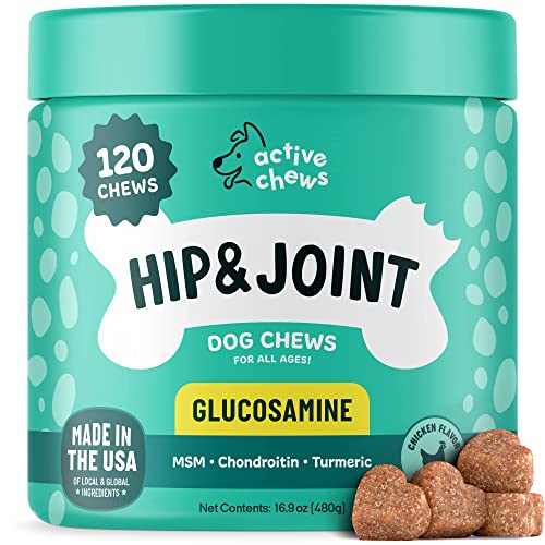 Glucosamine for Dogs Soft Chews 120 ct - Hip and Joint Supplement for Dogs with Chondroitin,...
