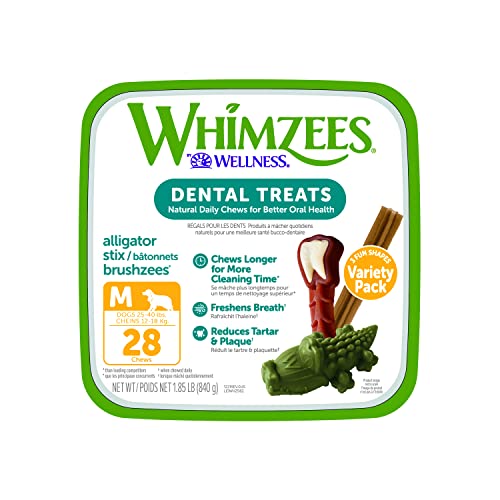 WHIMZEES by Wellness Variety Box Natural Dental Chews for Dogs, Long Lasting Treats, Grain-Free,...