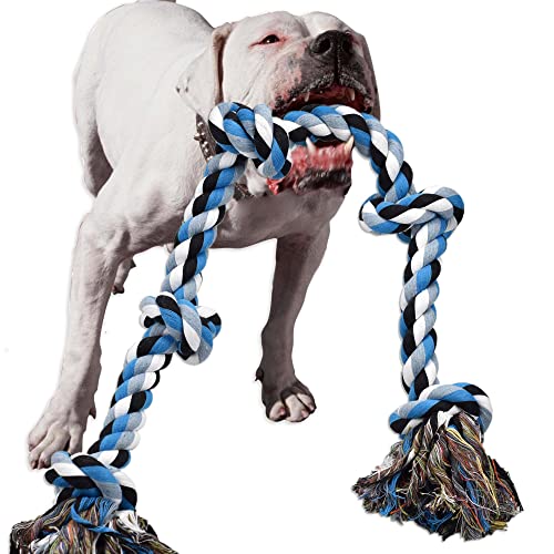LECHONG Dog Toys for Aggressive Chewers Tough Rope Chew Toys for Large and Medium Dog 3 Feet 5 Knots...