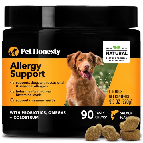 PetHonesty Dog Allergy SupportImmunity Chews – Omega-3 Salmon Fish Oil Supplement, Probiotics for...