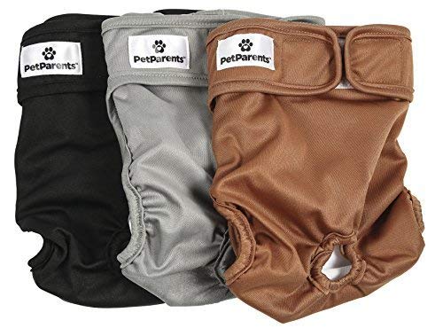 Pet Parents Premium Washable Dog Diapers (3pack) of Doggie Diapers (Large, Natural)