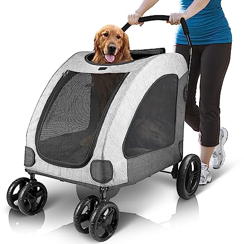 Petbobi Dog Stroller for Large Pet Jogger Stroller for 2 Dogs Breathable Animal Stroller with 4...