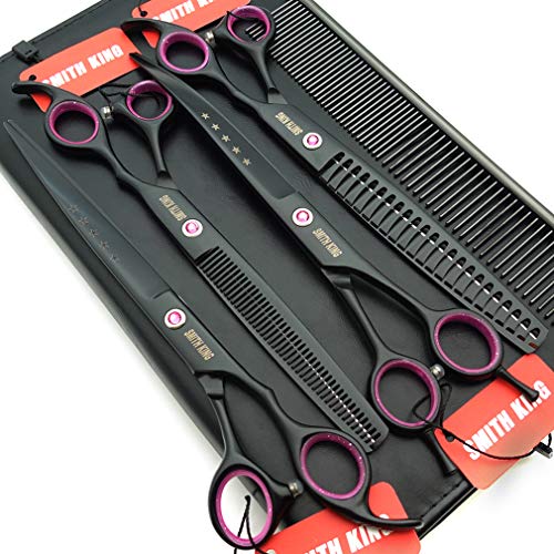 8.0 inches Professional Dog Grooming Scissors Set Straight & thinning & Curved & chunkers 4pcs in 1...