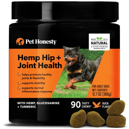 Pet Honesty Hemp Hip & Joint Supplement for Dogs - Hemp Oil & Hemp Powder - Glucosamine Chondroitin...