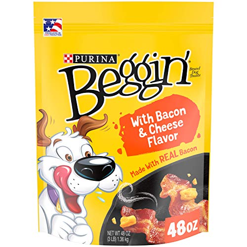 Purina Beggin' Strips Real Meat Dog Training Treats, Bacon & Cheese Flavors - 48 oz. Pouch