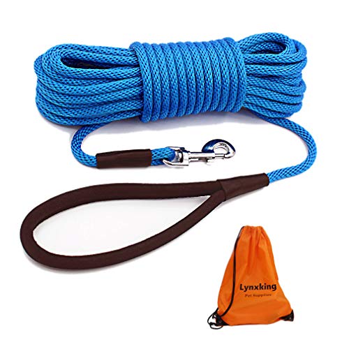 lynxking Check Cord Dog Leash Long Lead Training Tracking Line Comfortable Handle Heavy Duty Puppy...
