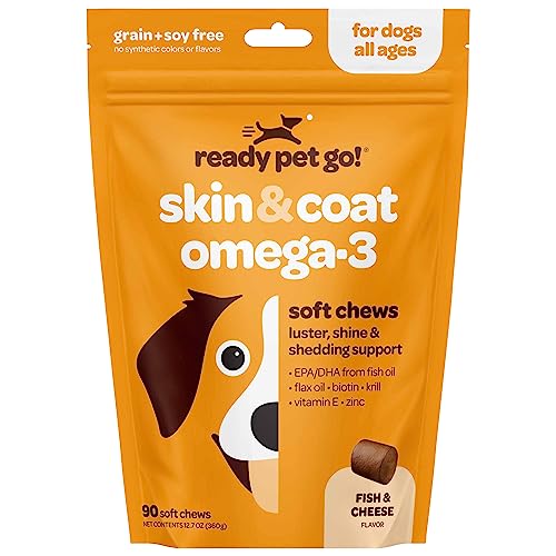 Healthy Dog Skin and Coat Supplement | Nourishing Omega 3 Fish Oil for Dogs Skin and Coat Plus Heart...