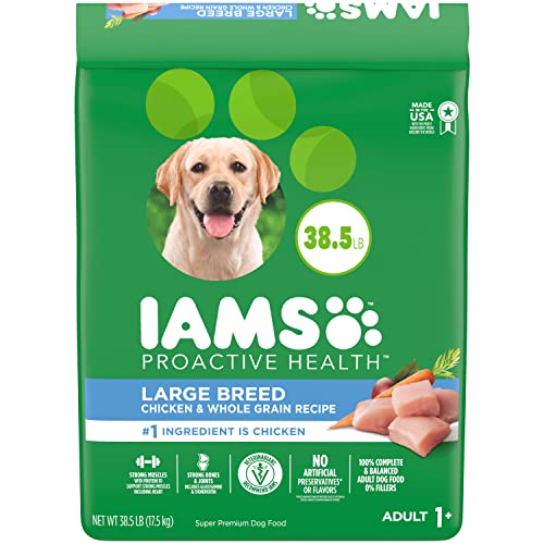 IAMS Adult High Protein Large Breed Dry Dog Food with Real Chicken, 38.5 lb. Bag