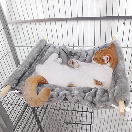 None brand SYANDLVY Cat Hammock for Cat Cage Chair, Hanging Pet Cage Hammock, Ferret Hammock and...