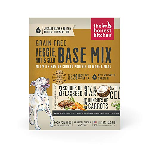 The Honest Kitchen Human Grade Dehydrated Grain Free Veggie, Nut & Seed Base Mix for Dogs 7 lb -...