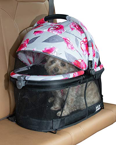 Pet Gear PG1040NZFL View 360 Pet Carrier & Car Seat for Small Dogs & Cats with Mesh Ventilation for...