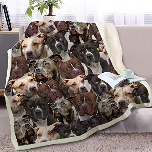 BlessLiving Pitbull Blanket Pitbull Blankets and Throws for Adults Men Women Pitbull Gifts for...