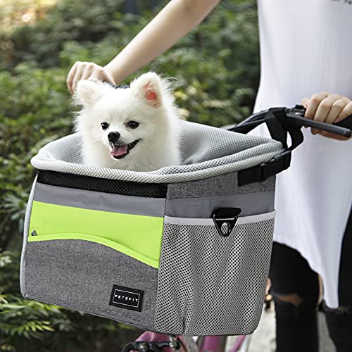 Petsfit Dog Bike Basket, Dog Booster Car Seat, Dog Car Seat for Small Dogs/Cats/Puppies with Safety...