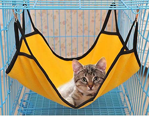 Yellow Pet Cat Cage Hammock, Also for Ferret,Rat,Rabbit,Small Dog or Other Pet
