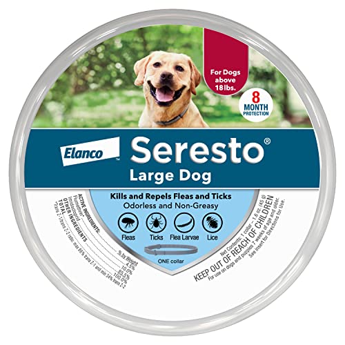 Seresto Flea and Tick Collar for Dogs, 8-Month Flea and Tick Collar for Large Dogs (Over 18 Pounds),...