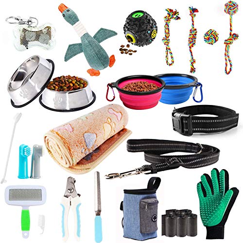 Puppy Starter Kits for small dogs, 24pcs New pup dog starter kit Gift Set,includes:Dog Toys/Dog Bed...