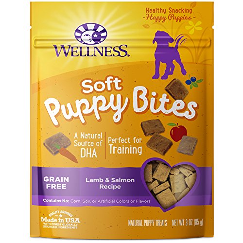 Wellness Soft Puppy Bites Natural Grain Free Puppy Training Treats, Lamb & Salmon, 3-Ounce Bag