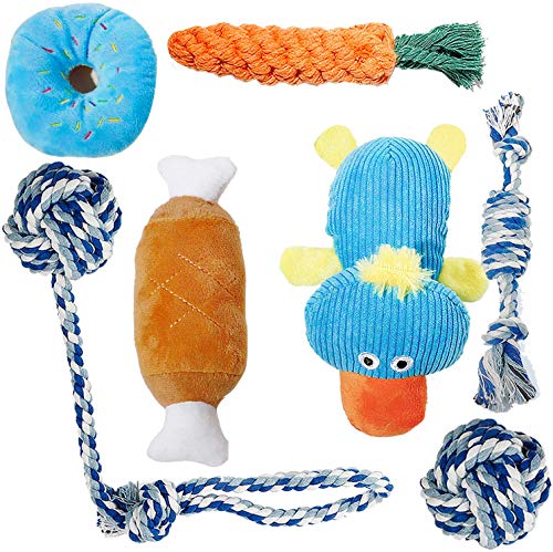 Toozey Puppy Toys for Small Dogs, 7 Pack Puppy Chew Toys for Teething with Laundry Bag, Cute...