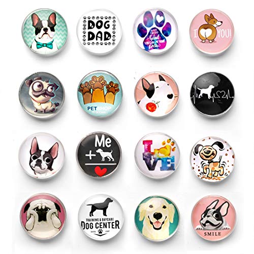Cosylove 16 Styles Dog Frigerator Magnets, Crystal Glass Fridge Magnets For Office Cabinets,...