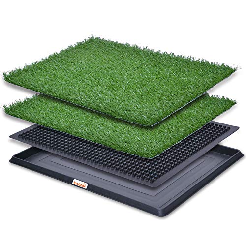 LOOBANI Dog Grass Pad with Tray Large, Indoor Dog Potties for Apartment and Patio Training, with 2...