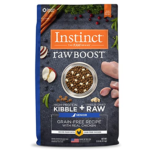 Instinct Raw Boost Senior Grain Free Recipe with Real Chicken Natural Dry Dog Food, 21 lb. Bag