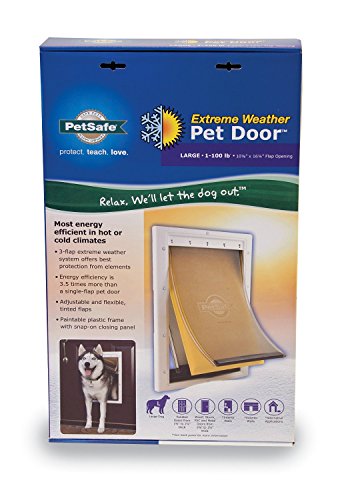 PetSafe Extreme Weather Energy Efficient Pet Door - 3 Flap System - For Large Dogs Up to 100 lb