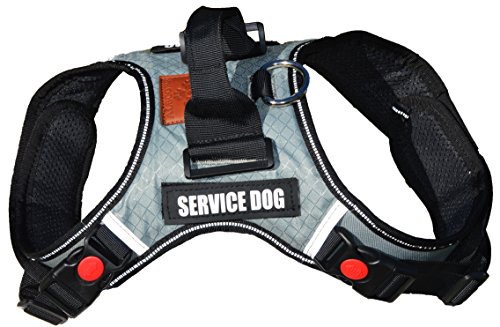 Albcorp Reflective Service Dog Vest Harness, Woven Nylon, Neoprene Handle, Adjustable Straps, with...