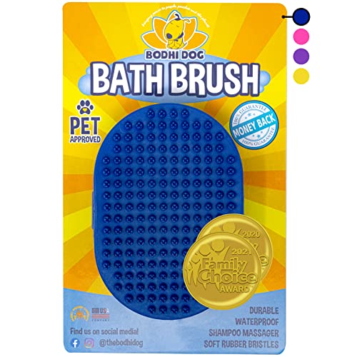 Bodhi Dog New Grooming Pet Shampoo Brush | Soothing Massage Rubber Bristles Curry Comb for Dogs &...