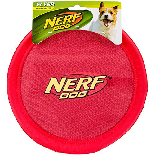 Nerf Dog Nylon Flyer Dog Toy, Frisbee, Lightweight, Durable and Water Resistant, Great for Beach and...
