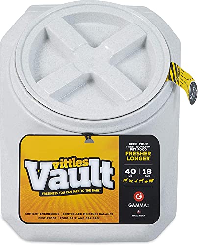 Gamma2 Vittles Vault Stackable Dog Food Storage Container, Up to 40 Pounds Dry Pet Food...