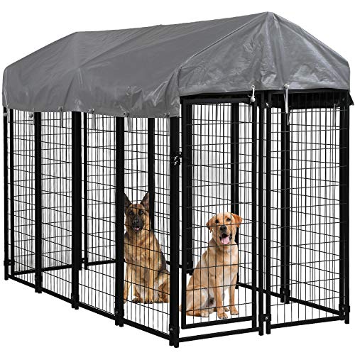 8 x 4 x 6 Ft Dog Pen Dog Playpen House Heavy Duty Outdoor Metal Galvanized Welded Pet Crate Kennel...