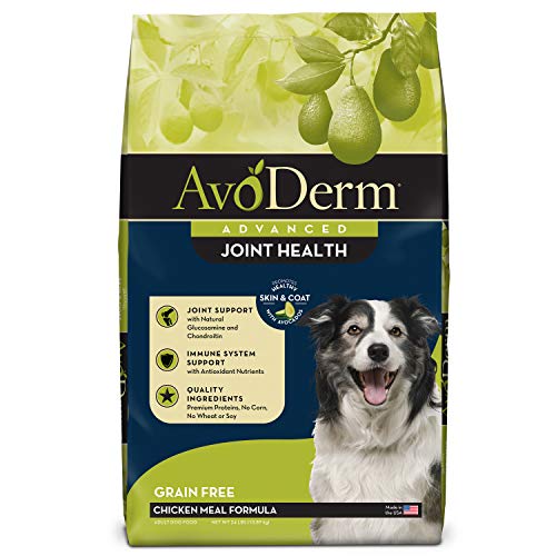 AvoDerm Natural Advanced Joint Health Dry Dog Food, Grain Free, Chicken Recipe, 24 lb