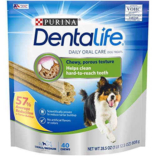 Purina DentaLife Made in USA Facilities Small/Medium Dog Dental Chews, Daily - 40 ct. Pouch