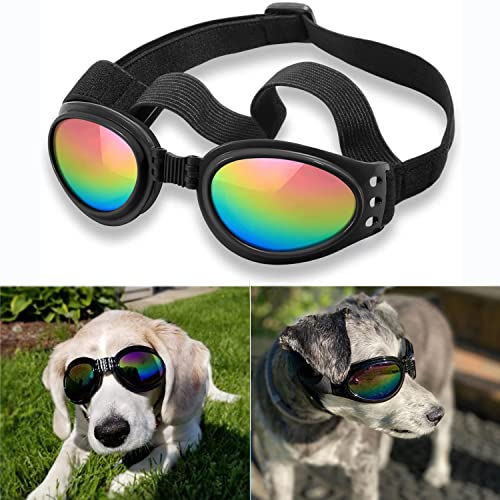 QUMY Dog Sunglasses Dog Goggles for Medium Large Breed Dogs, Wind Dust Fog Protection Eye Wear Pet...