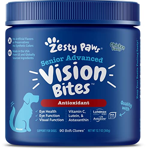 Zesty Paws Eye Supplement for Dogs - Vision Support with Lutein + Vitamin C & Astaxanthin...