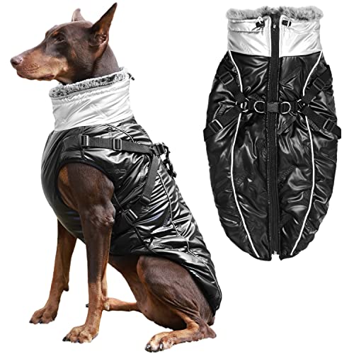 CBBPET- Furry Collar Dog Cold Weather Coats&Cozy Waterproof Windproof Reversible Winter Dog...