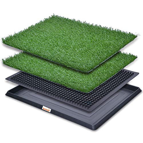 LOOBANI Dog Grass Pad with Tray Large, Indoor Dog Potties for Apartment and Patio Training, with 2...