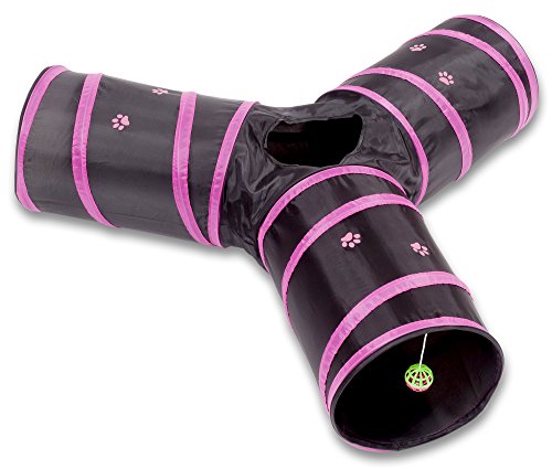 Prosper Pet Cat Tunnel - Collapsible 3 Way Play Toy - Interactive Tube Toys for Rabbits, Kittens,...