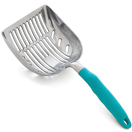 DuraScoop® Premium Multicat Cat Litter Scoop | Solid Metal | Litter Box Tray Pan Sifter