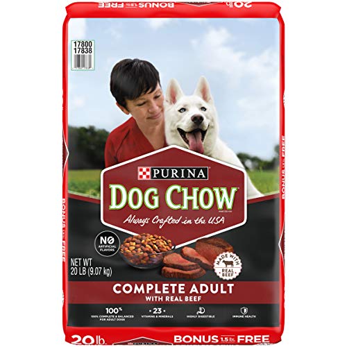 Purina Dog Chow Dry Dog Food, Complete Adult With Real Beef - 20 lb. Bag