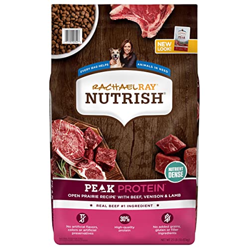 Rachael Ray Nutrish PEAK Natural Dry Dog Food, Open Prairie Recipe with Beef, Venison & Lamb, 23...
