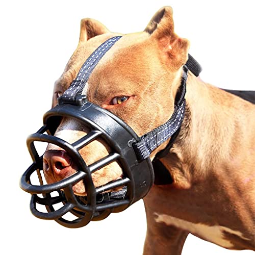 Dog Muzzle,Soft Basket Muzzle for Dogs,Adjustable and Comfortable Secure Pet Muzzle Fit for Medium...