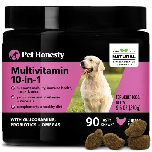 PetHonesty 10 in 1 Dog Multivitamin - Glucosamine Essential Dog Supplements & Vitamins - Glucosamine...