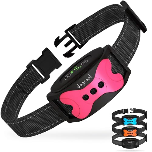DogRook Dog Bark Collar - Rechargeable Smart Anti Barking Collar for Dogs - Waterproof No Shock Bark...