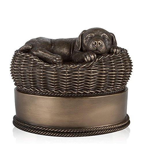 Perfect Memorials Large Bronze Dog in Basket Cremation Urn