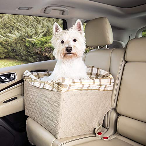 Decdeal Dog Car Seat Portable Pet Dog Booster Car Seat with Safety Belt Perfect for Small and Medium Pets