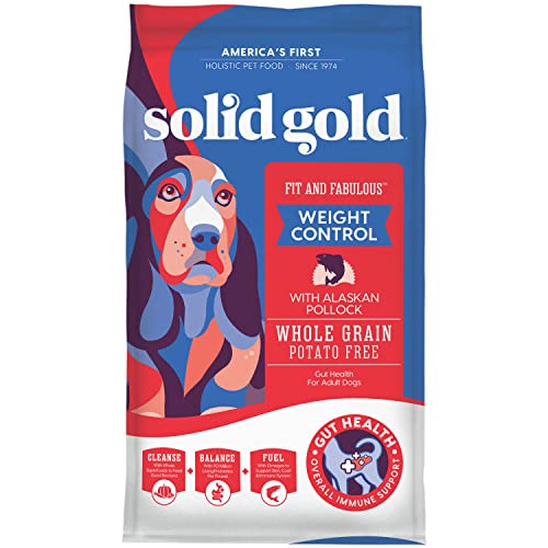 Solid Gold Fit and Fabulous Pollock - Dry Dog Food for Weight Control - Digestive Probiotics for...