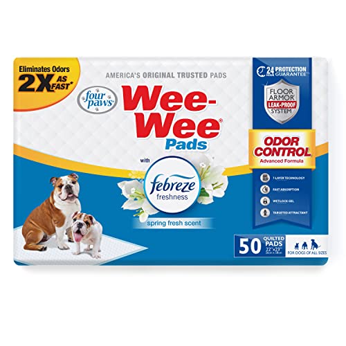 Four Paws Wee-Wee Odor Control with Febreze Freshness Pads Febreze Freshness 50 Count